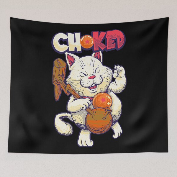 Item preview, Choked Cat Anime Art Design Draw Street Art Graphic Paint Animes designed and sold by BK-Fishing.