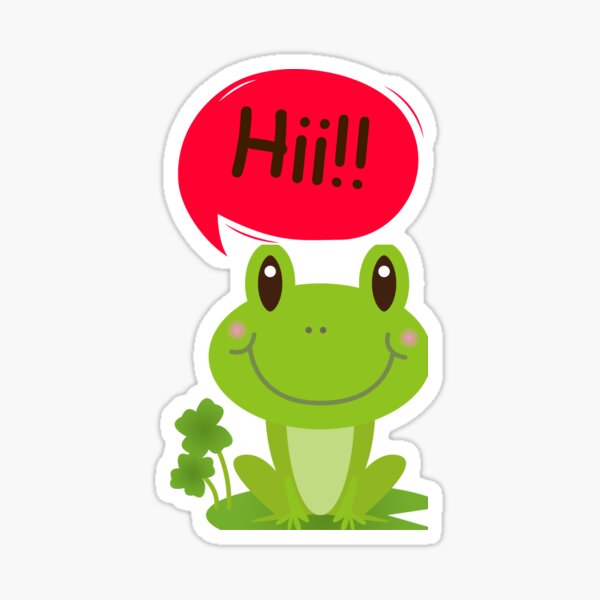 Frog Saying Hi Sticker For Sale By Zakio Vitch Redbubble