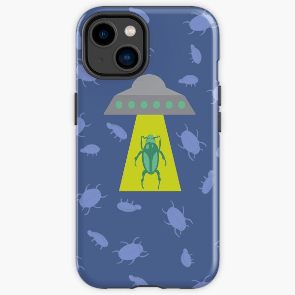 Beam Me Up Buggy - UFO Beetle Abduction (Blue) iPhone Tough Case
