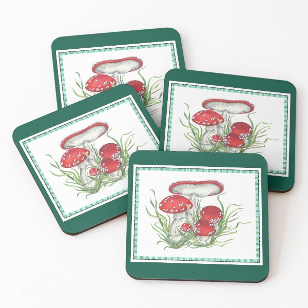 Item preview, Agaric mushrooms in the frame designed and sold by Nonna Mynatt.