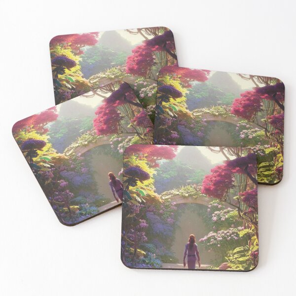 Item preview, Woman On Floral Path To The Mountain designed and sold by BrightC.