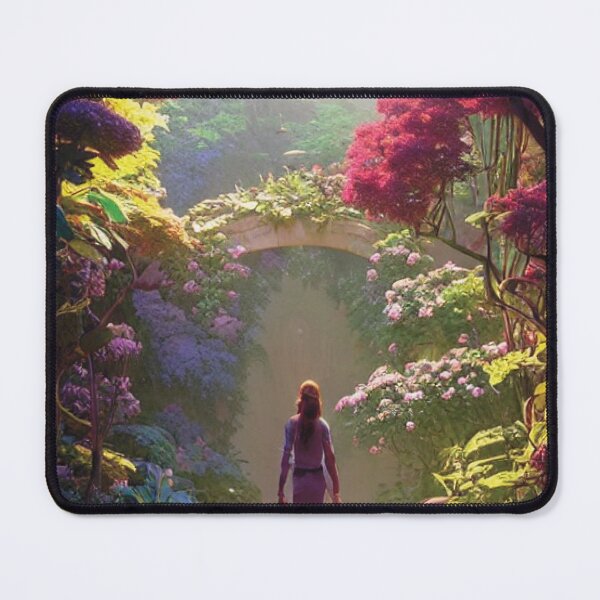 Item preview, Woman On Floral Path To The Mountain designed and sold by BrightC.