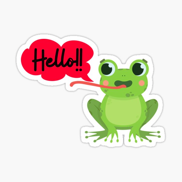 Frog Saying Hi Sticker For Sale By Zakio Vitch Redbubble