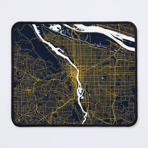Item preview, Portland City Map of Oregon, USA - Gold Art Deco designed and sold by deMAP.