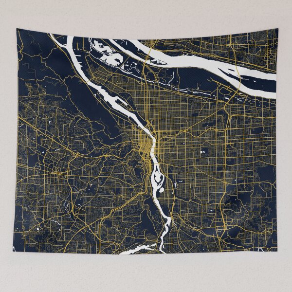 Item preview, Portland City Map of Oregon, USA - Gold Art Deco designed and sold by deMAP.
