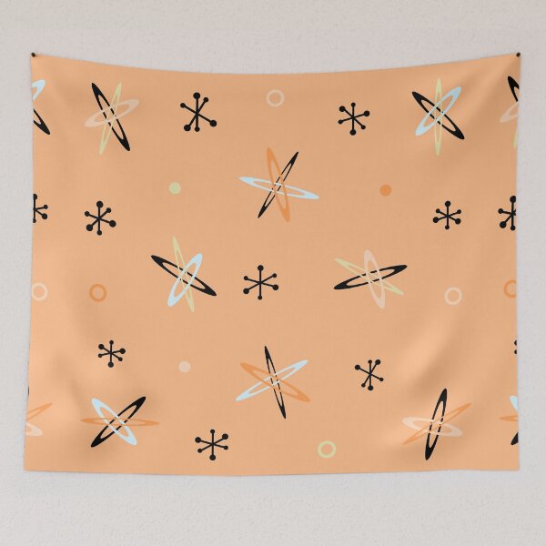 Item preview, Atomic Age Starbursts Orange designed and sold by thepixelgarden.