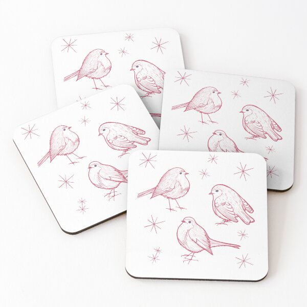 Item preview, Sketches of Red Robins and snowflakes designed and sold by Anomalypark.