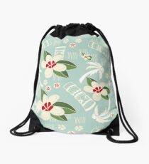 Hawaiisches Tiki mit Plumeria Rucksackbeutel
