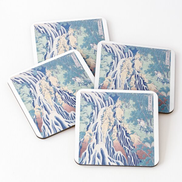 Item preview, Falling Mist Waterfall at Mount Kurokami by Katsushika Hokusai designed and sold by evermore-design.