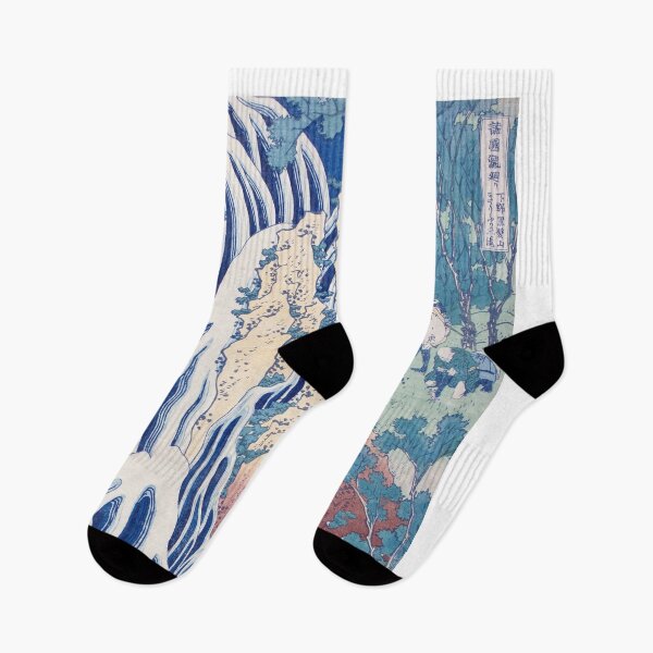 Item preview, Falling Mist Waterfall at Mount Kurokami by Katsushika Hokusai designed and sold by evermore-design.
