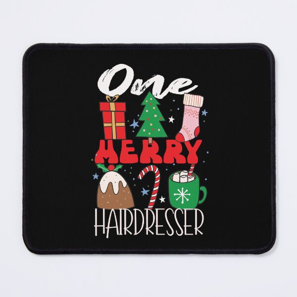 Item preview, One Merry Hairdresser Funny Christmas Hair Stylist Pun designed and sold by SharpThreadZ.