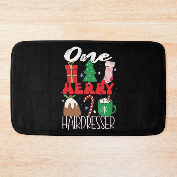 Item preview, One Merry Hairdresser Funny Christmas Hair Stylist Pun designed and sold by SharpThreadZ.