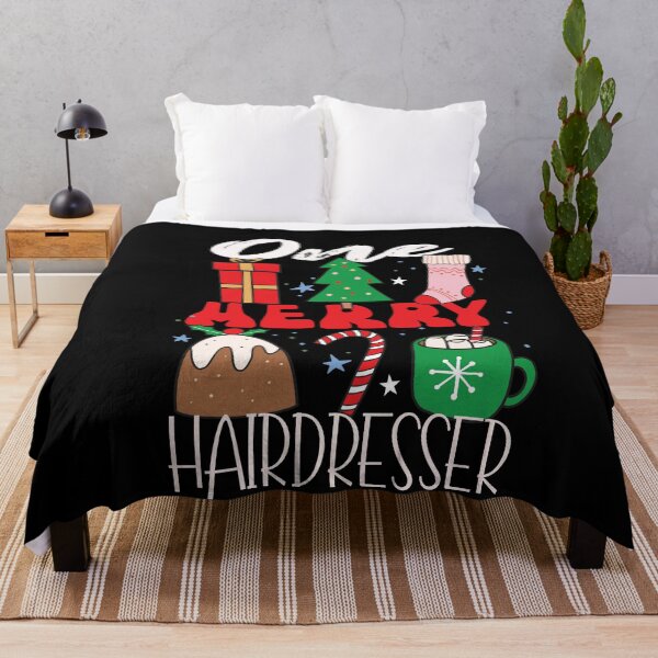 Item preview, One Merry Hairdresser Funny Christmas Hair Stylist Pun designed and sold by SharpThreadZ.