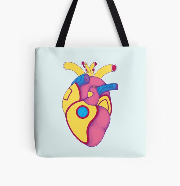 Lemon U-boat Heart All Over Print Tote Bag