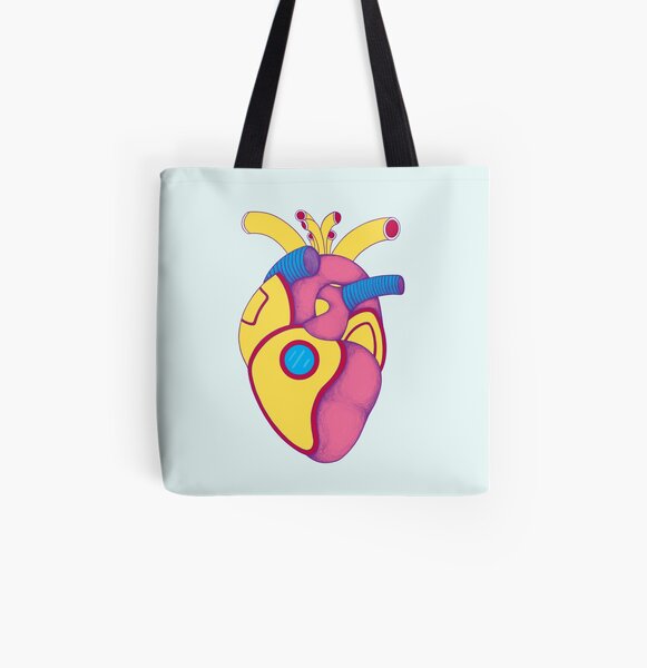 Lemon U-boat Heart All Over Print Tote Bag