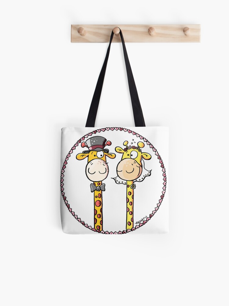 Giraffe Wedding Marriage Bride Groom Gift Tote Bag By