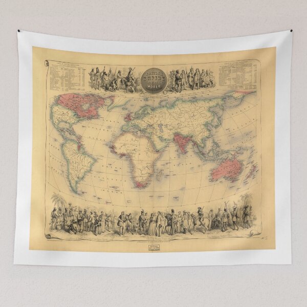 Item preview, British Empire Map -Throughout the World Exhibited in One View. 1850s, Victorian designed and sold by LordRivers.