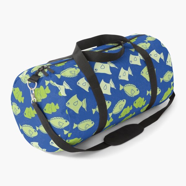 Green Fish on Deep Blue Sea Duffle Bag