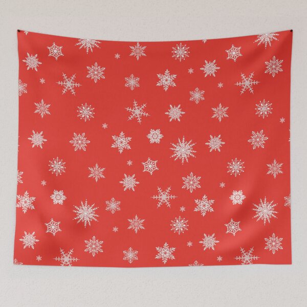 Item preview, Snowflakes on warm red background designed and sold by Maria  Singh.