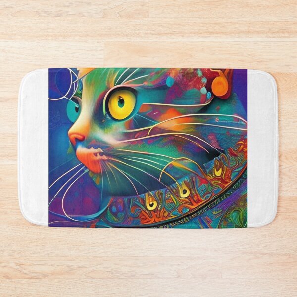 Item preview, Colorful, abstract cat wall art as prints, on canvas, or large posters. Wall art decor for your home. Choice of print sizes. designed and sold by JoelsCorner.
