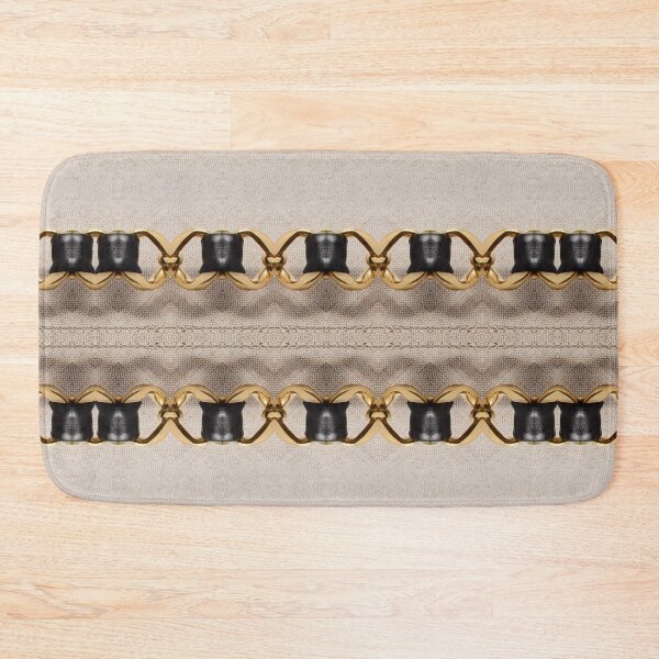 Item preview, Gold Metal Chain Black Leather Strap Pattern 3d Illusion designed and sold by xxEJxx.