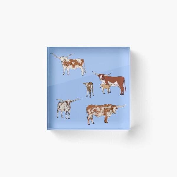 Artikelvorschau, Texas Longhorn Muster Blau entworfen und verkauft von Ashley Gagnon.