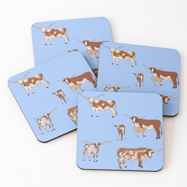 Artikelvorschau, Texas Longhorn Muster Blau entworfen und verkauft von Ashley Gagnon.