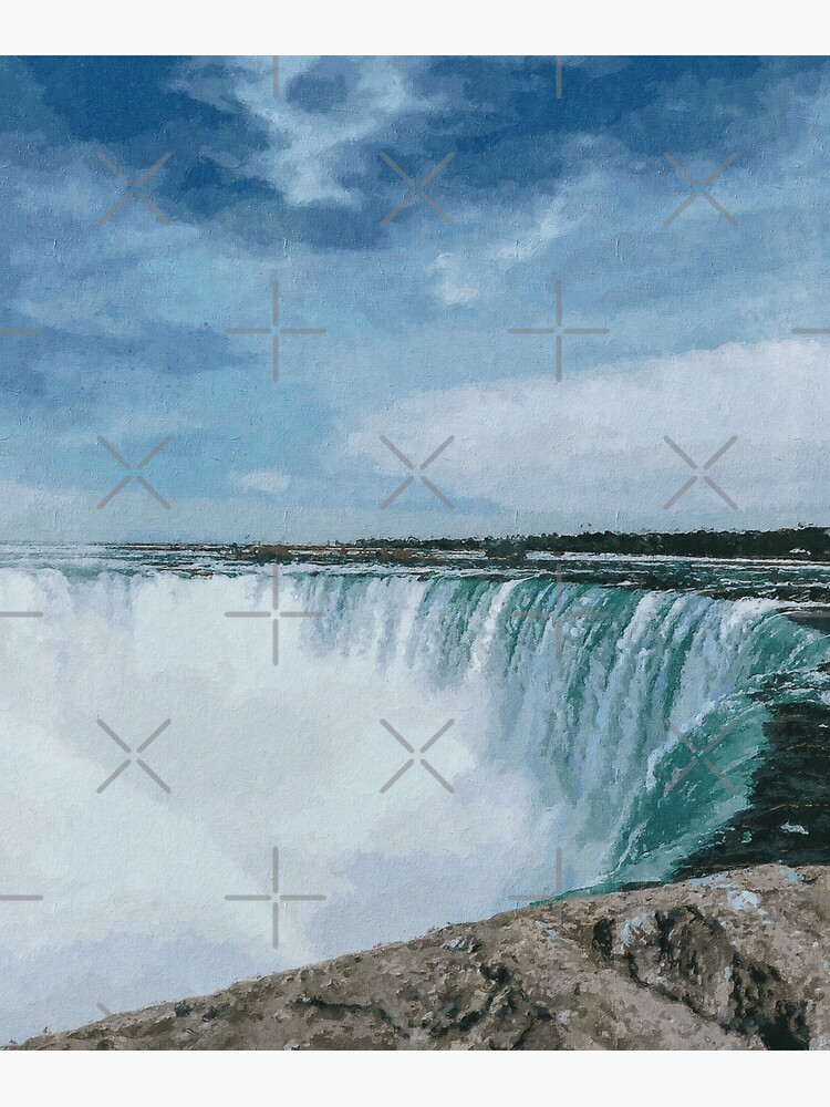 "Niagara Falls Landscape Oil Paint, Famous Waterfalls, Winter In