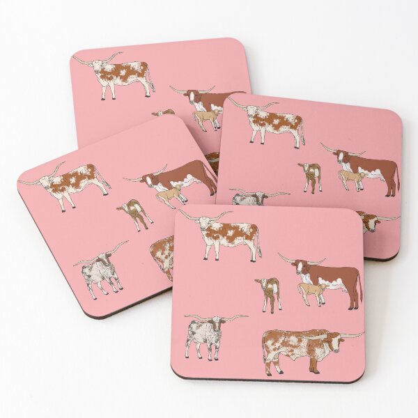 Artikelvorschau, Texas Longhorn-Muster-Rosa entworfen und verkauft von Ashley Gagnon.