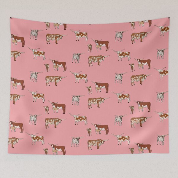 Artikelvorschau, Texas Longhorn-Muster-Rosa entworfen und verkauft von Ashley Gagnon.