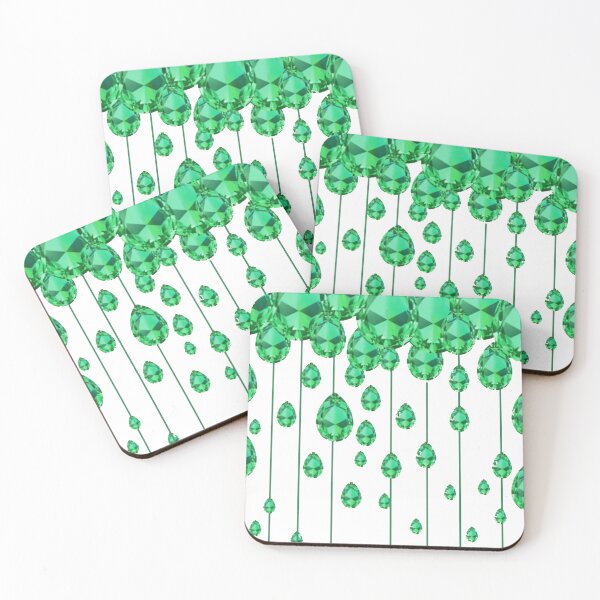 Item preview, GREEN EMERALD MAY BIRTHSTONE GEMS WHITE ART designed and sold by sharlesart.