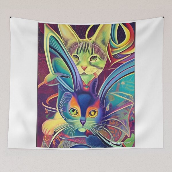 Item preview, Colorful, abstract cats wall art as prints, on canvas, or large posters. Wall art decor for your home. Choice of print sizes. designed and sold by JoelsCorner.