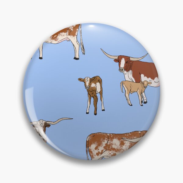 Artikelvorschau, Texas Longhorn Muster Blau entworfen und verkauft von Ashley Gagnon.