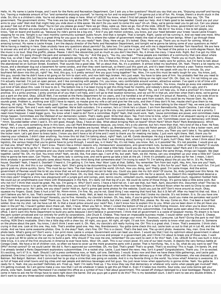 "Parks and Rec Pilot Episode Script" Poster by wbmr Redbubble