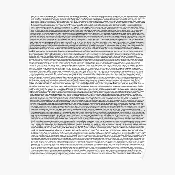 "Parks and Rec Pilot Episode Script" Poster by wbmr Redbubble