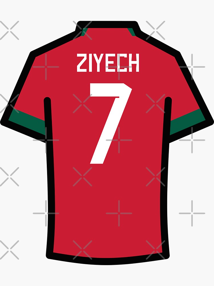 Ziyech #7 MOR Red Green 22 Football Jersey