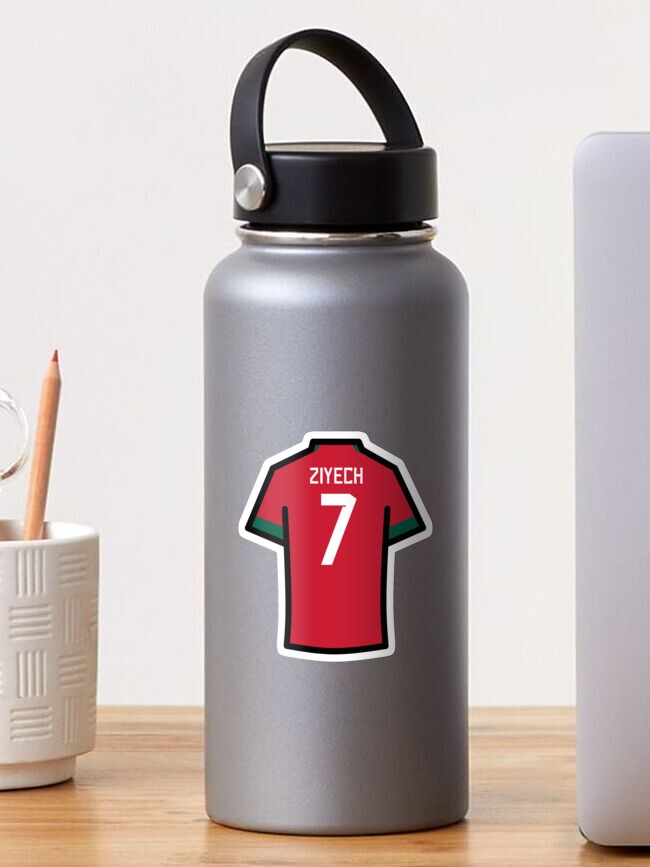 Ziyech #7 MOR Red Green 22 Football Jersey Sticker for Sale by Millustgfx