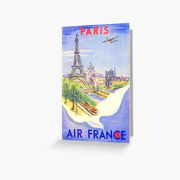 Vintage Paris Travel Poster Greeting Card