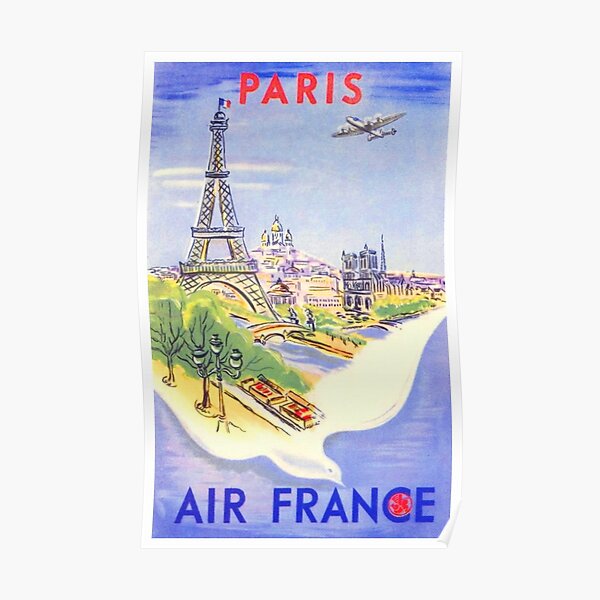 Affiche de voyage Vintage Paris Poster