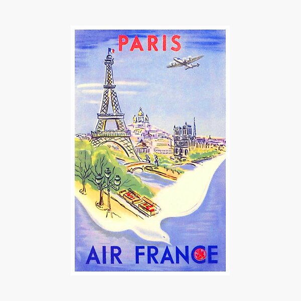 Vintage Paris Travel Poster Photographic Print
