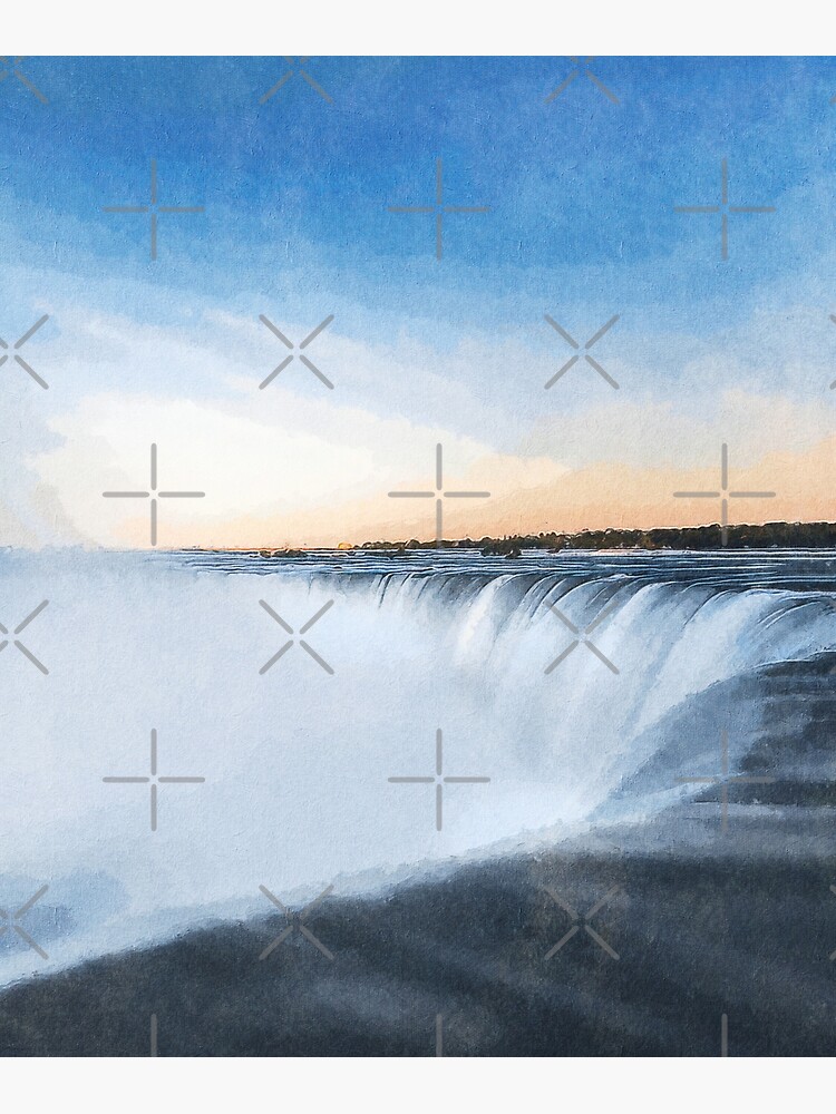 "Niagara Falls Landscape Oil Paint, Famous Waterfalls, Winter In