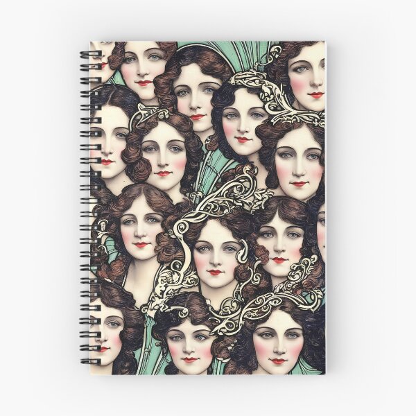 Item preview, women's faces painted in the art nouveau style designed and sold by David-Howells.