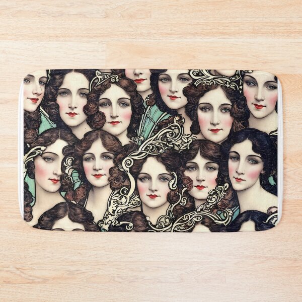 Item preview, women's faces painted in the art nouveau style designed and sold by David-Howells.