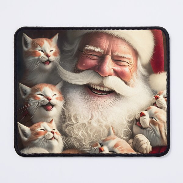 Item preview, Santa laughs with cats designed and sold by FreeBot99.