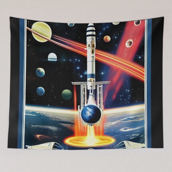 Item preview, Vintage Space Rocket Poster designed and sold by BAYFAIRE.