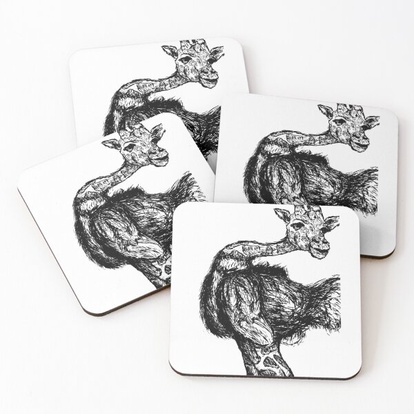 Item preview, Giraffe Ostrich Hybrid Monster Digital Illustration Black And White designed and sold by Bennett Swanson.