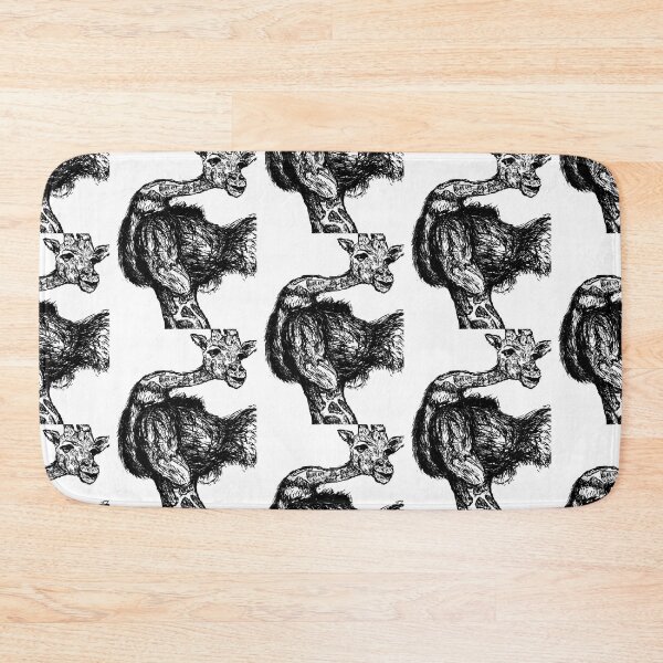 Item preview, Giraffe Ostrich Hybrid Monster Digital Illustration Black And White designed and sold by Bennett Swanson.