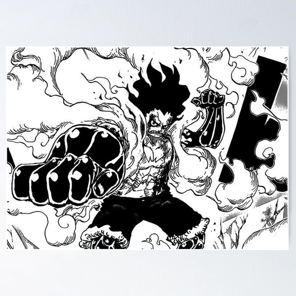 Luffy using gear fourth in one color background