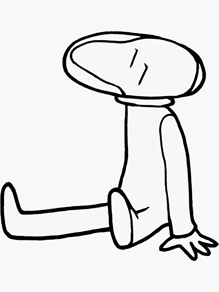 "Car Seat Headrest How To Leave Town Album Cover Character" Sticker for