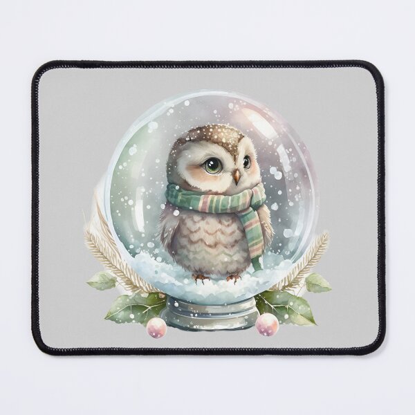 Item preview, Cute Owl in Winter Snow Globe, gift for owl lover, I’ll Owl ways love you, Woodland owl designed and sold by Mumzy2many.